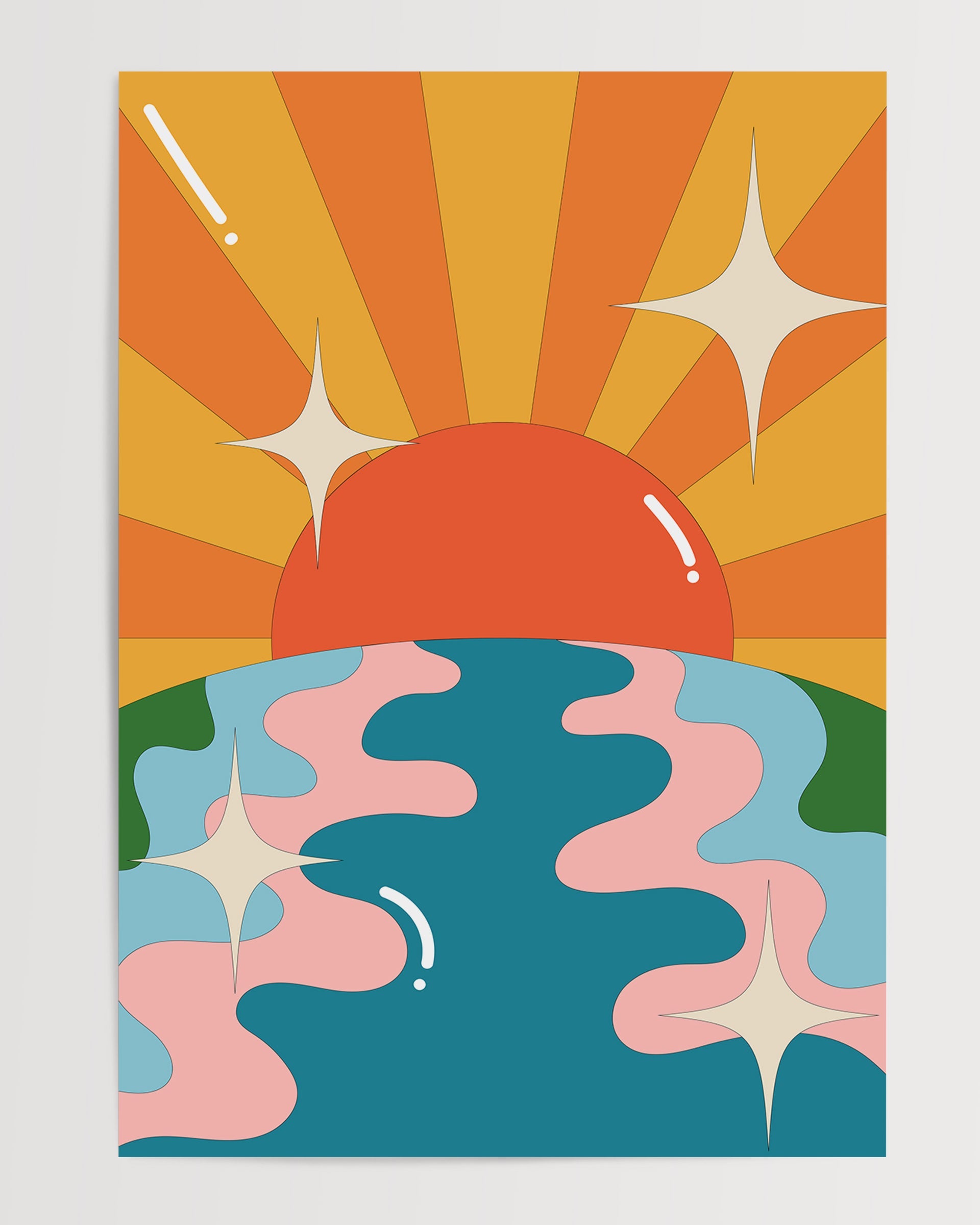 Groovy Sunset The Poster Square