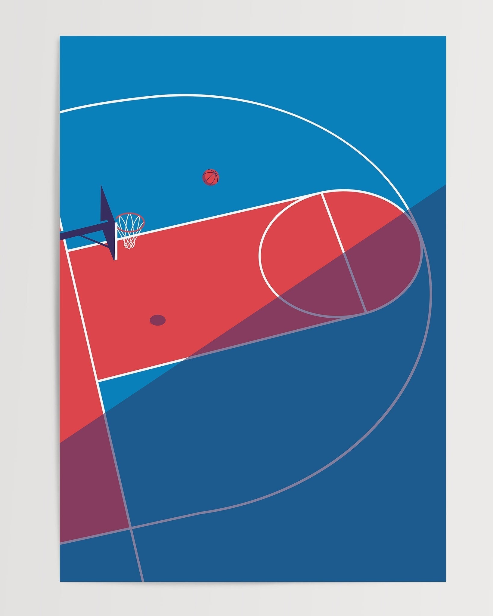 Basketball Court Illustration-psoter-wall_art-decor-The Poster Square