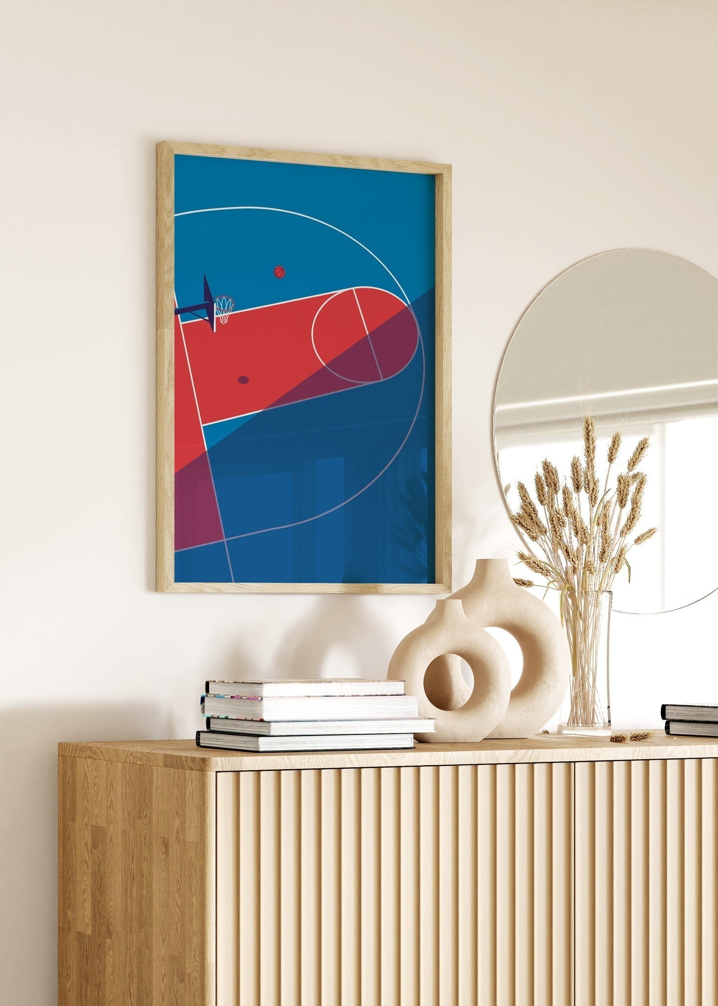 Basketball Court Illustration-psoter-wall_art-decor-The Poster Square